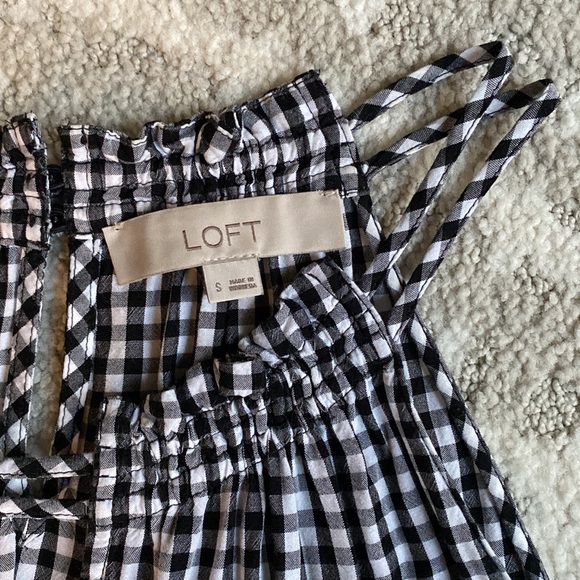 •Loft• Gingham Print Peplum Tank Top Blouse - Picture 7 of 10